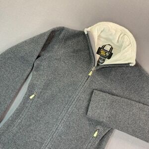 Mountain Hardwear Jacket Womens XS Gray Sherpa Fleece Full Zip Hiking Warm Wool